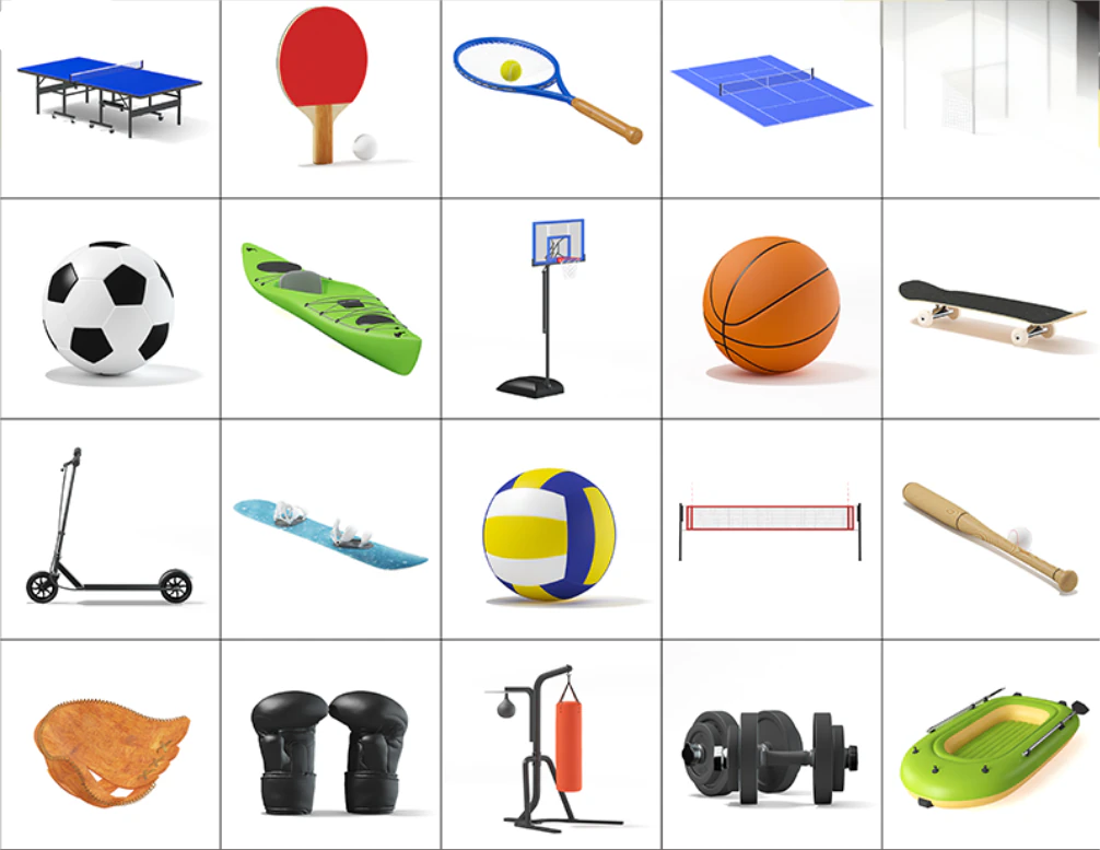 Sports equipment model 3D Model .c4d .max .obj .3ds .fbx .stl .blend