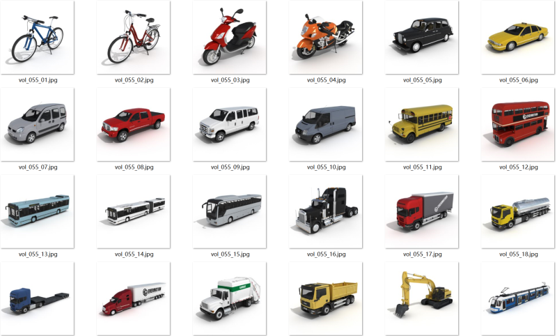 38 types of transportation vehicles Modèle 3D .c4d .max .obj .3ds .fbx .stl .blend 