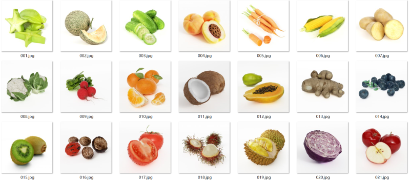 44 types of fruits and vegetables 3D 모델 .c4d .max .obj .3ds .fbx .stl .blend 