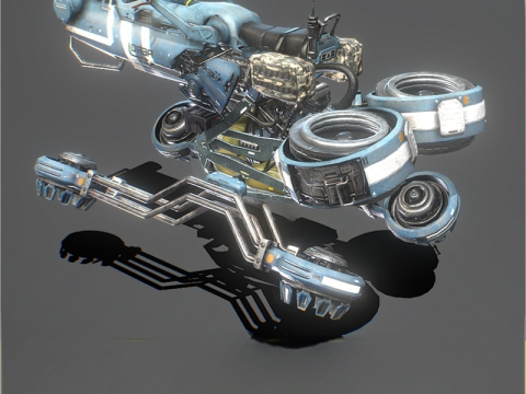 Science fiction flying motorcycle Modello 3D