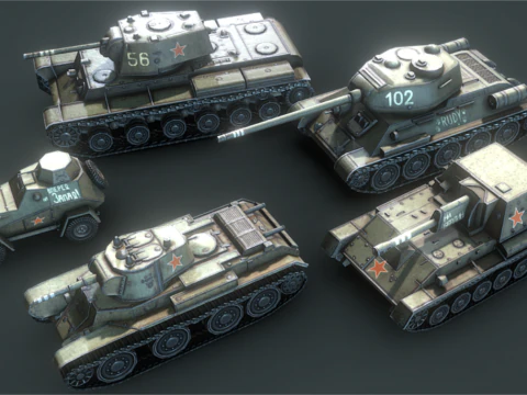 Sovjet-tank laag model 3D Model