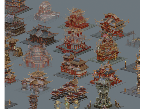 Ancient style architecture with low formwork Modelo 3D