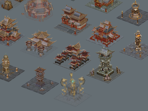 Ancient style architecture with low formwork Modelo 3D