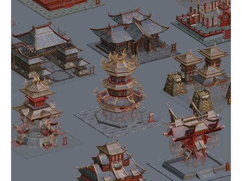 Ancient style architecture with low formwork Modelo 3D