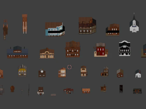 Model Rendah Wild West Model 3D