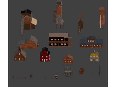 Wild West Low Model Modelo 3D