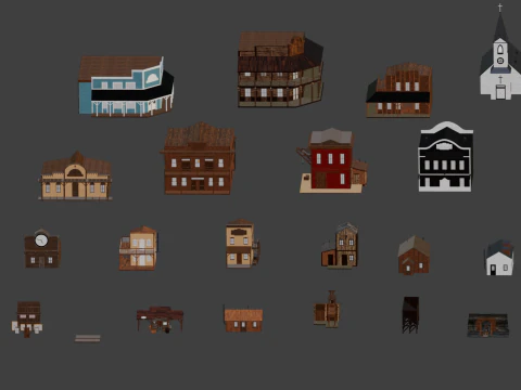 Wild West Low Model 3D Model