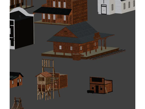 Wild West Low Model 3D Model