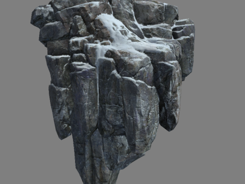 Low profile realistic stone Modello 3D
