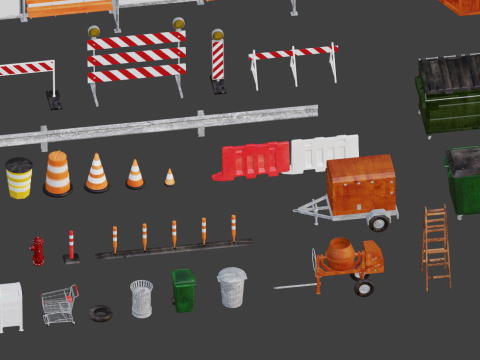 Realistic street props 3D Модель