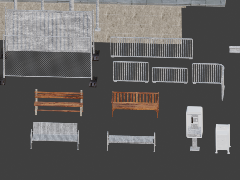 Realistic street props 3D Модель