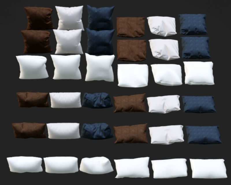 Collection of Pillow Models 3D Model .c4d .max .obj .3ds .fbx .stl .blend