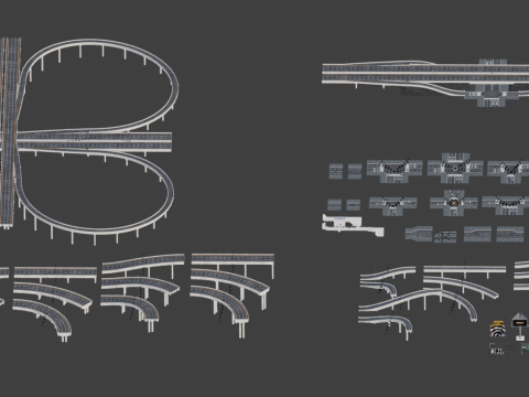 Urban road assets Modèle 3D