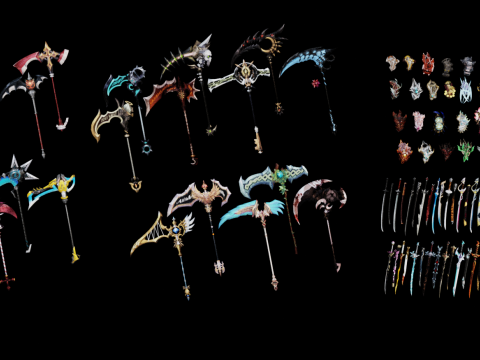 Cartoon weapon assets Modello 3D