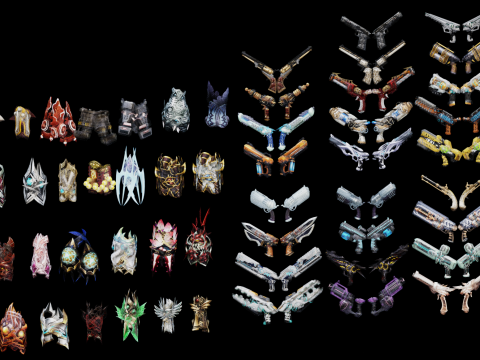 Cartoon weapon assets 3D Modell