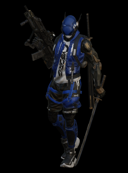 Cyberpunk Gunner 3D Modell .c4d .max .obj .3ds .fbx .stl .blend 