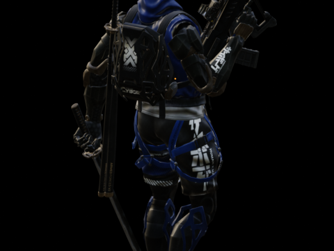 Cyberpunk Gunner 3D Modell