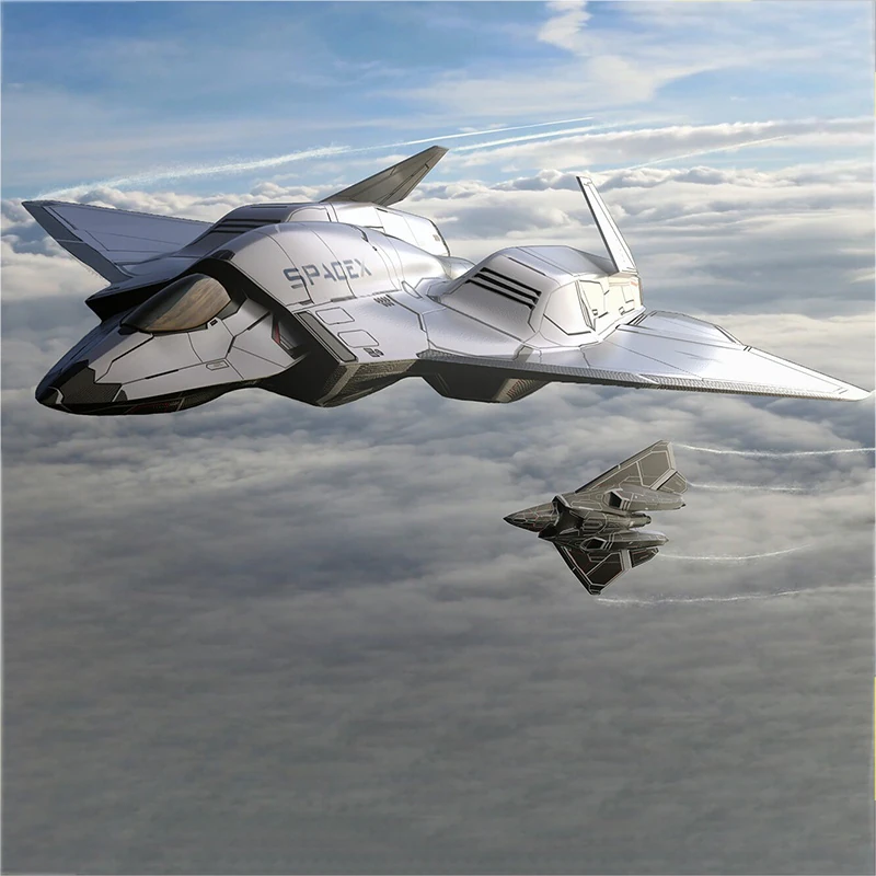 Trident fighter jet 3D Model .c4d .max .obj .3ds .fbx .stl .blend