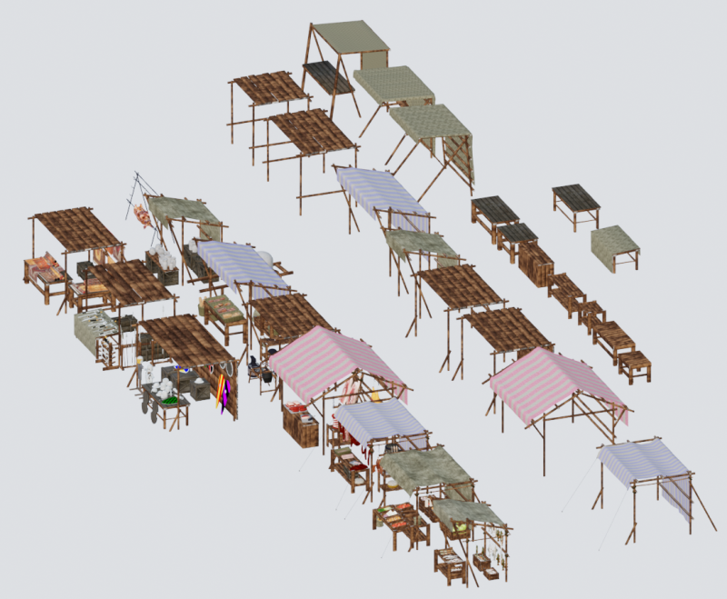 中世ヨーロッパの屋台 3Dモデル .c4d .max .obj .3ds .fbx .stl .blend 