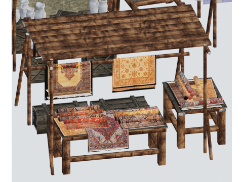 中世ヨーロッパの屋台 3Dモデル