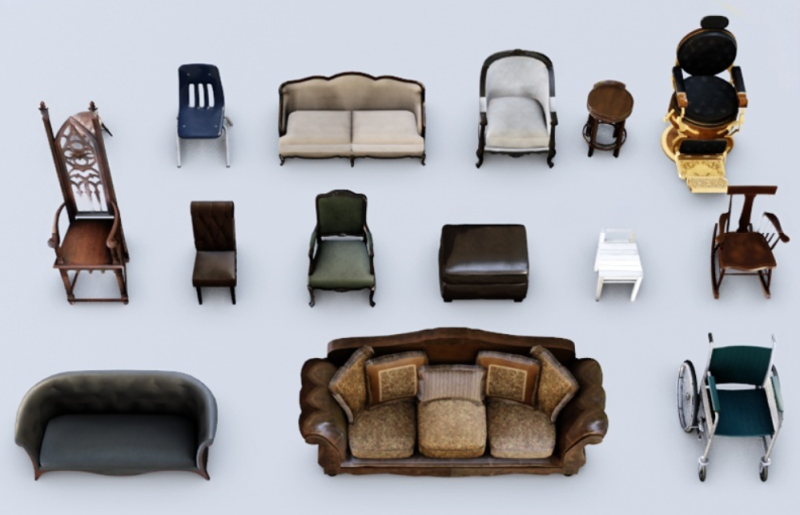 European-style furniture assets Modelo 3D .c4d .max .obj .3ds .fbx .stl .blend