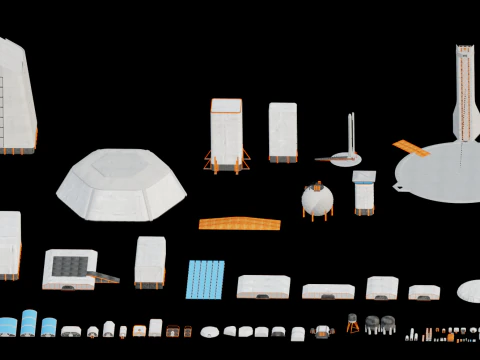 Weltraumkoloniebasis 3D Modell