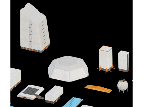 Space Colony Base 3D Modell