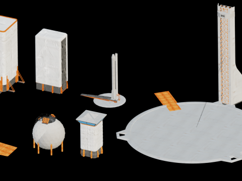 Space Colony Base 3D Modell