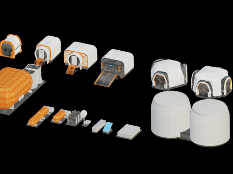 Space Colony Base 3D Modell
