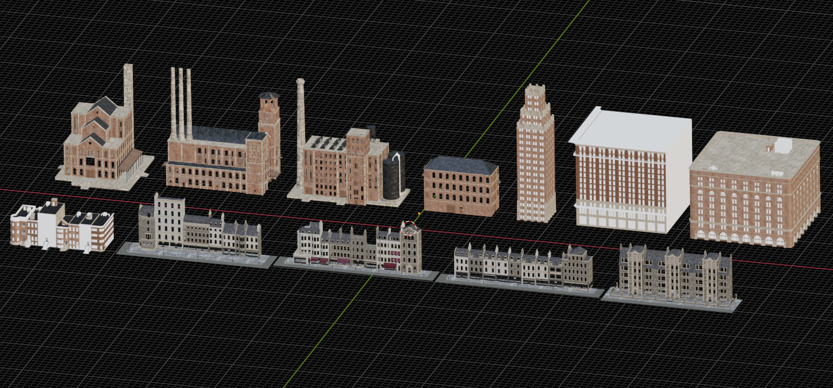 Industrial era architecture 3D Model .c4d .max .obj .3ds .fbx .stl .blend 