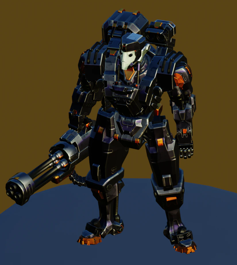 Robot de guerre de science-fiction Modèle 3D .c4d .max .obj .3ds .fbx .stl .blend 