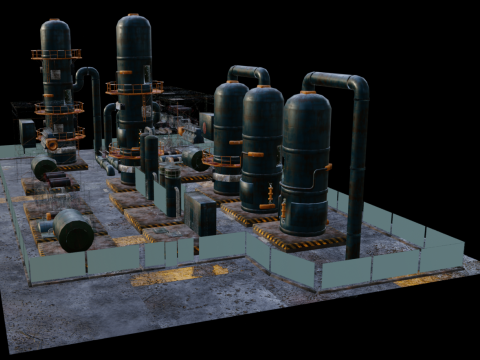 Abandoned refinery 3D Model