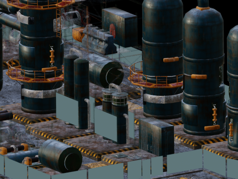 Abandoned refinery 3D Model