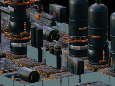 Abandoned refinery 3D Model