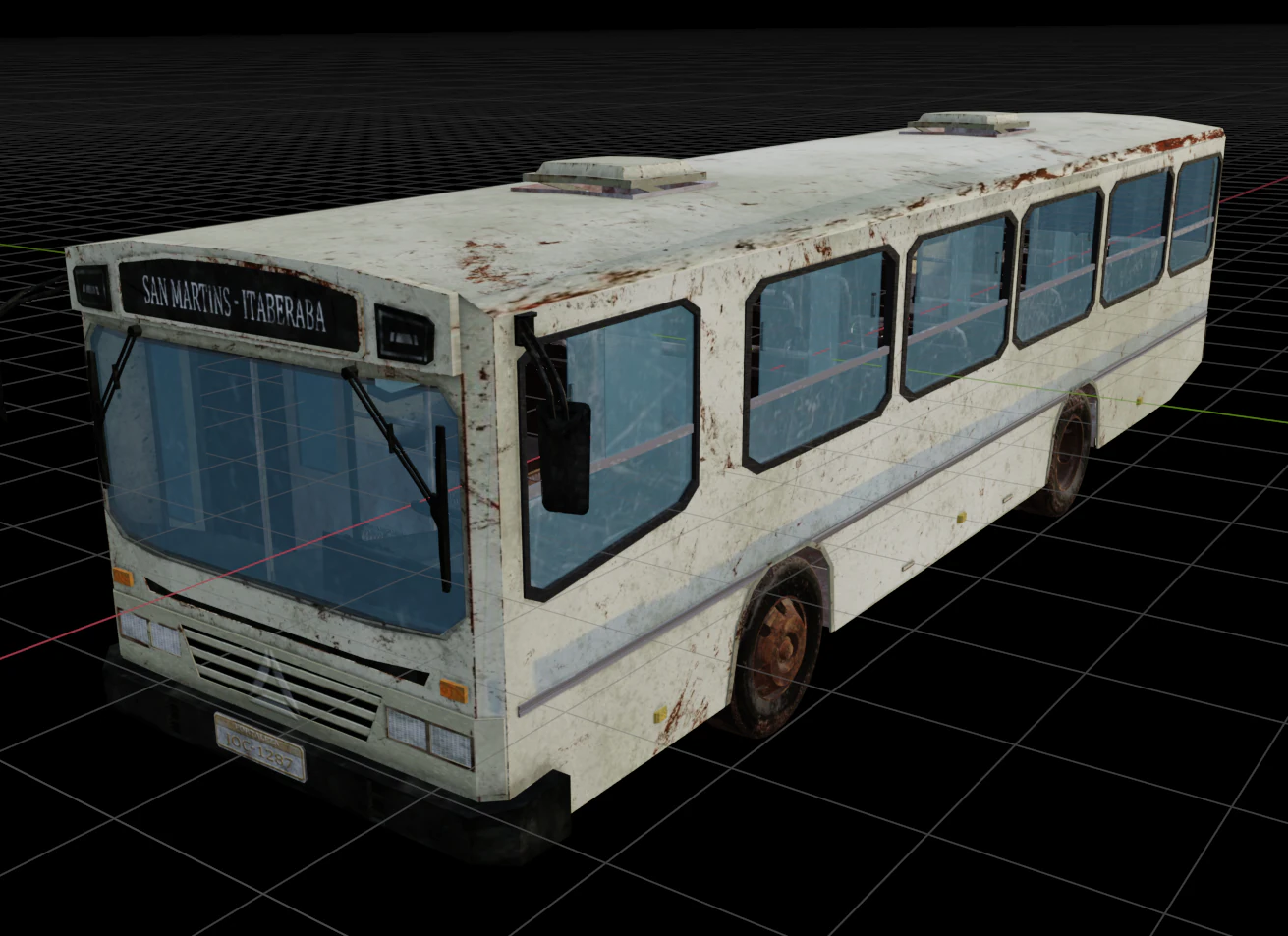 Abandoned public buses 3D Model .c4d .max .obj .3ds .fbx .stl .blend 