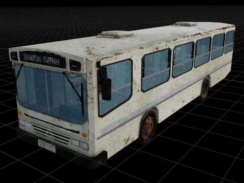 Abandoned public buses 3D मॉडल