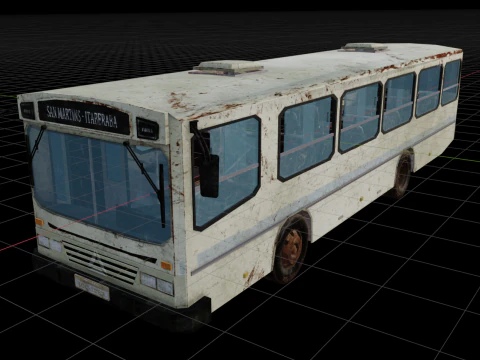 Abandoned public buses 3D Model