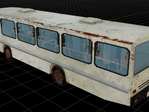 Abandoned public buses 3D 모델