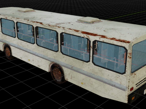 Abandoned public buses 3D Model