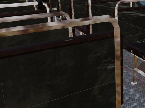 Abandoned public buses 3D Model