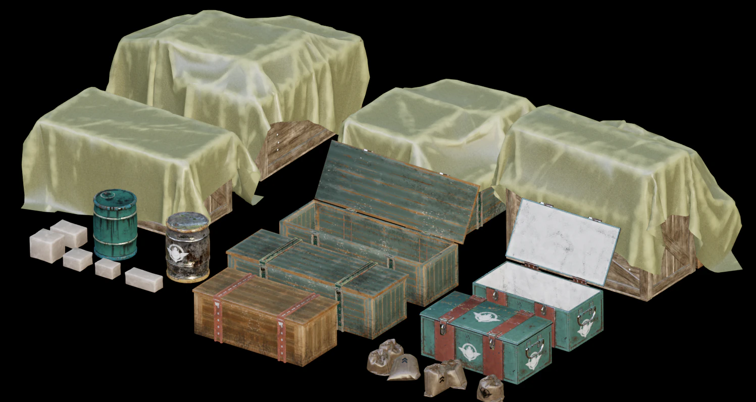 Military cargo container 3D Model .c4d .max .obj .3ds .fbx .stl .blend 