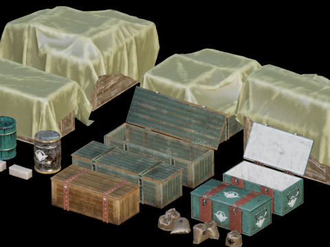 Military cargo container 3D मॉडल
