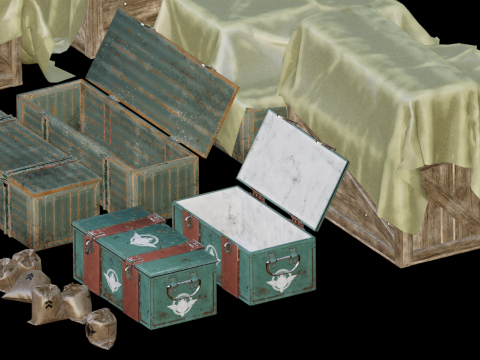 Military cargo container Modèle 3D