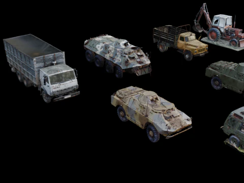 Carros antigos realistas Modelo 3D