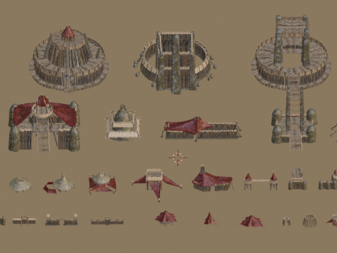 Primitive tribal architecture Model 3D