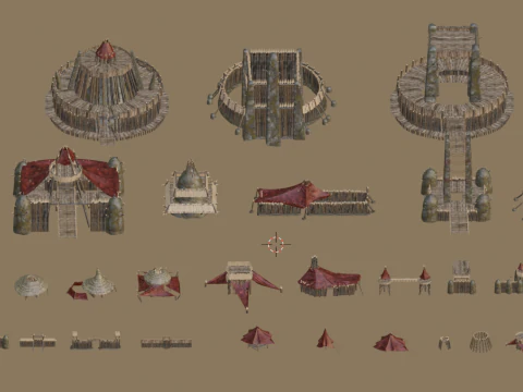 İlkel kabile mimarisi 3D Model