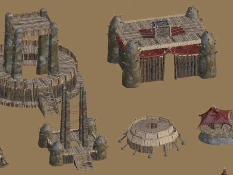 Primitive tribal architecture 3Dモデル