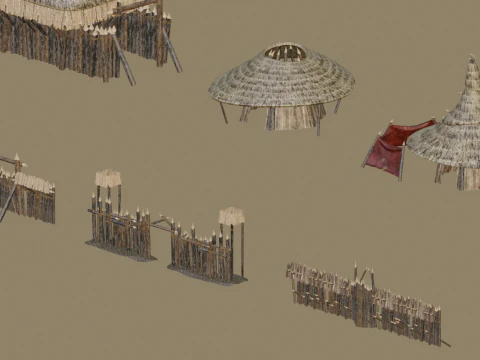 Primitive tribal architecture 3D Model