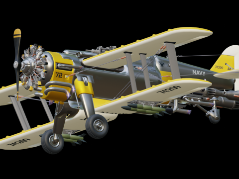 Punk style fighter jet 3D मॉडल