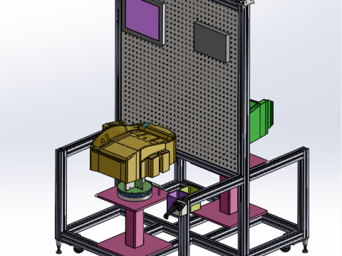 Seat Backrest Cover Assembly Station SolidWorks 3D Modelo 3D